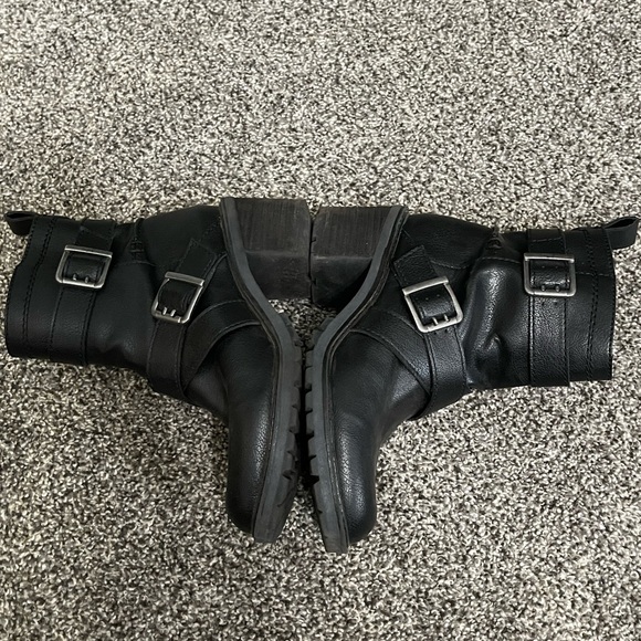 Zodiac black moto zipper buckle boots 6 - Picture 5 of 12